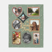 Couverture Polaire Retro Family 8 Photo Collage CUSTOM (Devant)