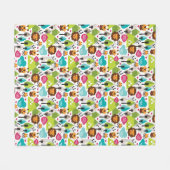 Couverture Polaire rétro faune de lion de safari d'enfants (Devant (Horizontal))