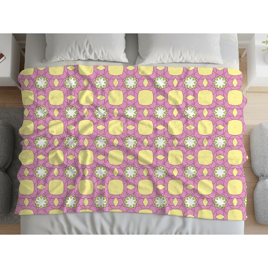 Couverture Polaire Retro floral geometric patterned