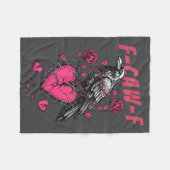 Couverture Polaire Retro Floral Heart Raven F-caw-f Anti Valentin's D (Devant (Horizontal))
