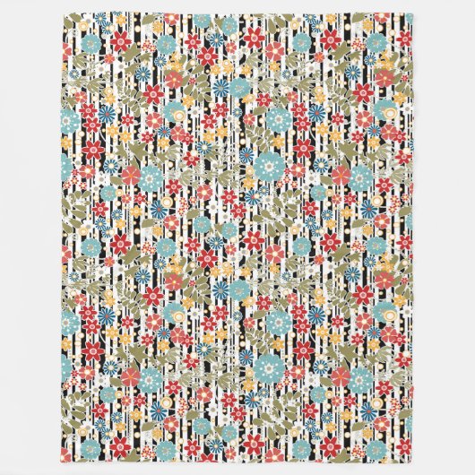 Couverture Polaire Rétro, floral rétro (Devant)