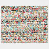 Couverture Polaire Rétro, floral rétro (Devant (Horizontal))