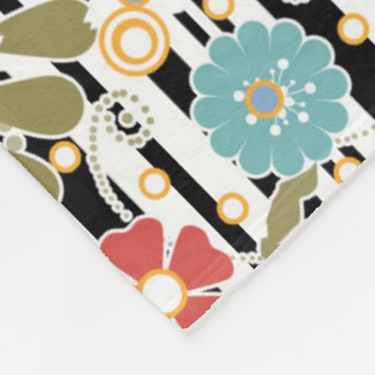 Couverture Polaire Rétro, floral rétro (Coin)