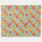 Couverture Polaire Retro Floral Seamless Pattern Fleece Blanket (Devant (Horizontal))