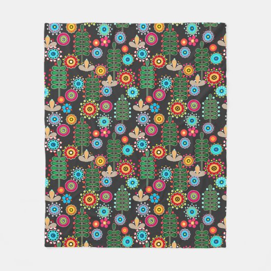 Couverture Polaire Rétro, Flower Patch (Devant)