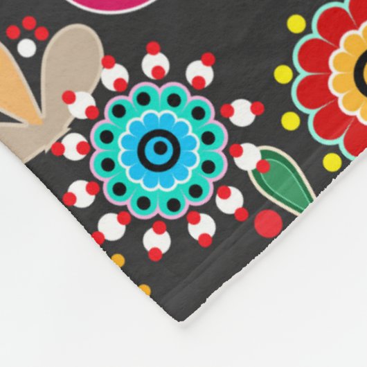 Couverture Polaire Rétro, Flower Patch (Coin)