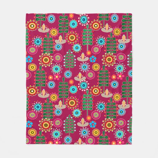 Couverture Polaire Rétro, Flower Patch (Devant)