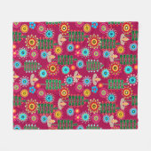 Couverture Polaire Rétro, Flower Patch (Devant (Horizontal))