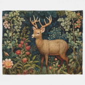 Couverture Polaire Retro Forest Deer William Morris Motif inspiré (Devant (Horizontal))