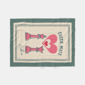 Couverture Polaire Retro Fun Valentine's Day cadeaux Checkmate Chess (Devant (Horizontal))