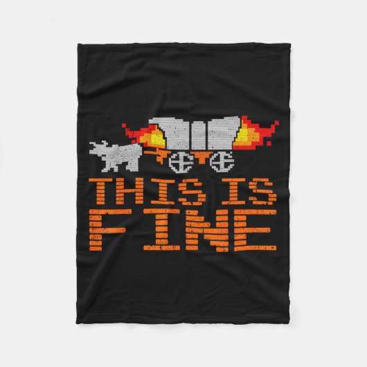 Couverture Polaire Retro Funny Quote This Is Fine Sarcasm Gift (Devant)