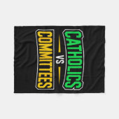 Couverture Polaire Retro Funny Trendy Sarcastic Saying Catholics Vs C (Devant (Horizontal))