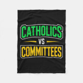Couverture Polaire Retro Funny Trendy Sarcastic Saying Catholics Vs C (Devant)