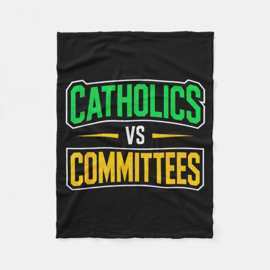 Couverture Polaire Retro Funny Trendy Sarcastic Saying Catholics Vs C (Devant)