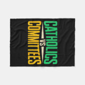Couverture Polaire Retro Funny Trendy Sarcastic Saying Catholics Vs C (Devant (Horizontal))