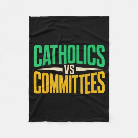 Couverture Polaire Retro Funny Trendy Sarcastic Saying Catholics Vs C (Devant)