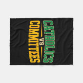 Couverture Polaire Retro Funny Trendy Sarcastic Saying Catholics Vs C (Devant (Horizontal))