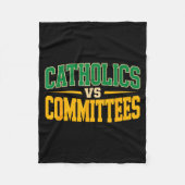 Couverture Polaire Retro Funny Trendy Sarcastic Saying Catholics Vs C (Devant)