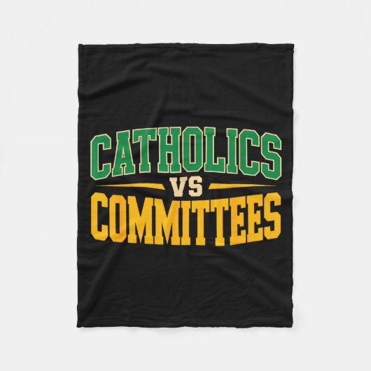 Couverture Polaire Retro Funny Trendy Sarcastic Saying Catholics Vs C (Devant)