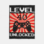 Couverture Polaire Retro Gamer Level 40 Unlocked Controller B-day Vid (Devant)