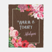 Couverture Polaire Retro Garden Personnalisé Nom de salutation Café B (Devant)