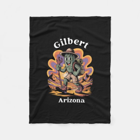 Couverture Polaire Retro Gilbert Arizona Hiking Trail Adventure Cactu (Devant)