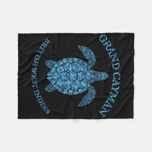 Couverture Polaire Retro Grand Cayman Islands Sea Turtle Graphic Vint (Devant (Horizontal))