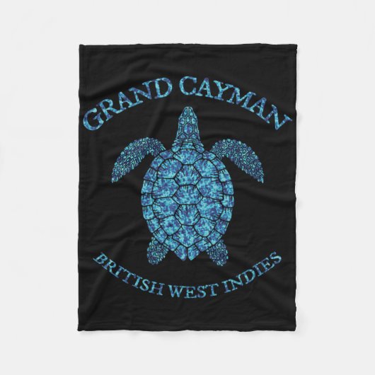 Couverture Polaire Retro Grand Cayman Islands Sea Turtle Graphic Vint (Devant)