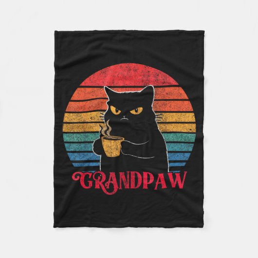 Couverture Polaire Retro Grandpaw Funny Sarcastic Cat Lover Quote Gra (Devant)