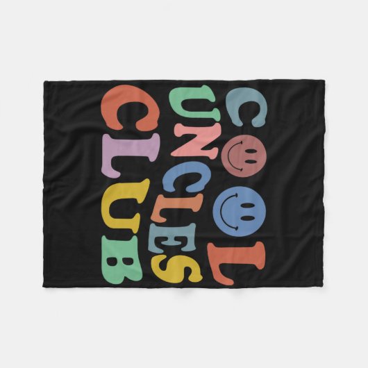 Couverture Polaire Retro Groovy Cool Uncles Club Smile Face Funny New (Devant (Horizontal))