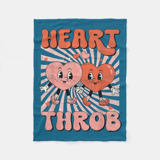 Couverture Polaire Retro Groovy Heart Throb Valentines Day Toddlers B (Devant)