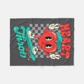Couverture Polaire Retro Groovy Heart Throb Valentines Day Toddlers B (Devant (Horizontal))