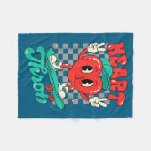 Couverture Polaire Retro Groovy Heart Throb Valentines Day Toddlers B (Devant (Horizontal))