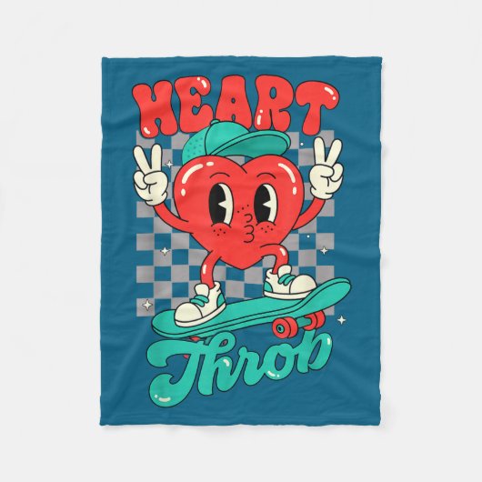 Couverture Polaire Retro Groovy Heart Throb Valentines Day Toddlers B (Devant)