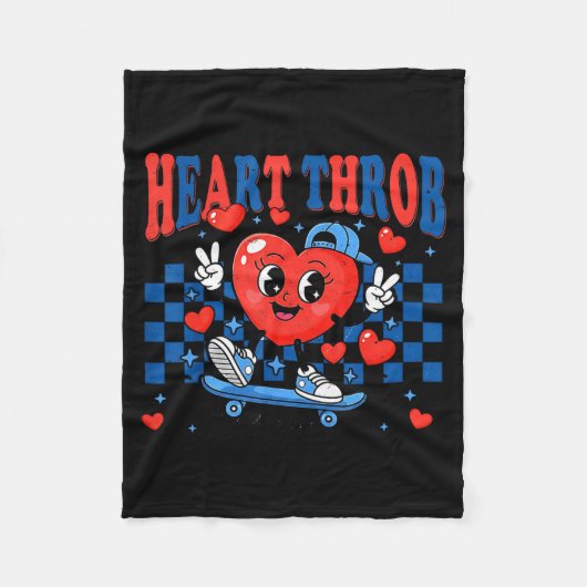 Couverture Polaire Retro Groovy Heart Throb Valentines Day Toddlers B (Devant)