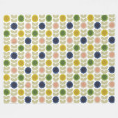 Couverture Polaire Retro Groovy Summer Flowers Stems (Devant (Horizontal))