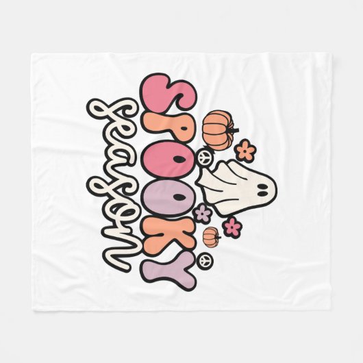 Couverture Polaire Retro Halloween (Devant (Horizontal))