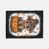 Couverture Polaire Retro Halloween Vache Citrouille Automne Vache Tha (Devant (Horizontal))