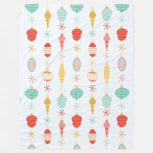 Couverture Polaire Retro Hanging de Noël Ornements Motif sans couture