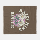 Couverture Polaire Retro Happy Mind Happy Life (Devant (Horizontal))