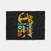 Couverture Polaire Retro Happy New Year 2026 Nye Disco Cute Bow Hipe (Devant (Horizontal))