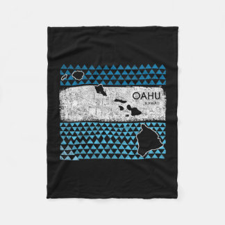 Couverture Polaire Retro Hawaiian Island Oahu Hawaii Volcano Vacation