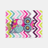 Couverture Polaire Rétro hibou de Chevron (Devant (Horizontal))