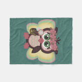 Couverture Polaire Rétro hibou fait sur commande coloré (Devant (Horizontal))