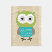 Couverture Polaire Rétro hibou fait sur commande rustique (Devant)