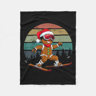 Couverture Polaire Rétro homme en pain d'épices de soleil Ski Santa H