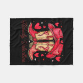 Couverture Polaire Retro Howdy Valentine Cowboy Boots Western Valenti (Devant (Horizontal))