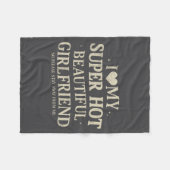 Couverture Polaire Retro I Love My Super Hot Beautiful Girlfriend Val (Devant (Horizontal))