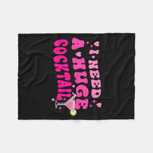 Couverture Polaire Retro I Need A Huge Tail Funny Party Drinking Gift (Devant (Horizontal))