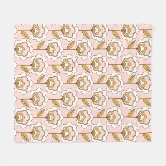 Couverture Polaire Retro Jardin rose motif floral (Devant (Horizontal))